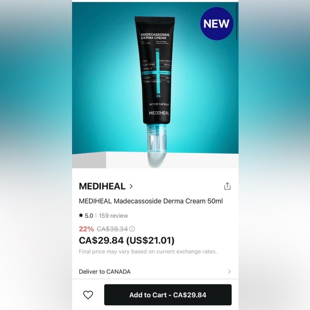 MEDIHEAL Madecassoside Derma Cream